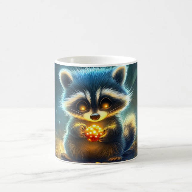 Caneca De Café guaxinim estilizado e fofo (Centro)