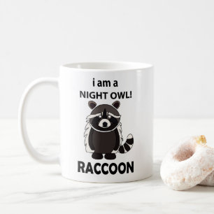 Caneca De Café Guaxinim Eu Sou Uma Coruja Engraçada Guaxinim