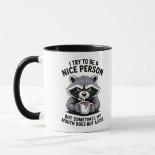 Caneca de Café Guaxinim Mal-Humorado