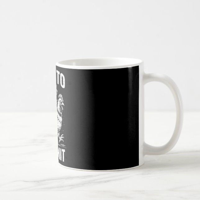 Caneca De Café Guaxinim Montado em Frango Vai para Comprometer De (Direita)