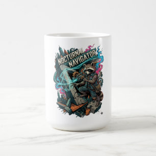 Caneca De Café Guaxinim Navegador Noturno Manga Longa