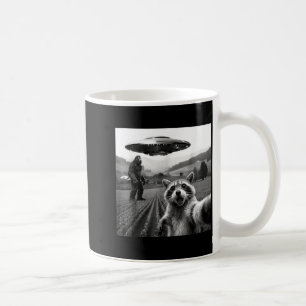 Caneca De Café Guaxinim Pé Grande Selfie Ovni Engraçado Guaxinim 