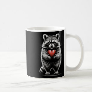 Caneca De Café Guaxinim Segurando Coração Dia dos Namorados Fofo