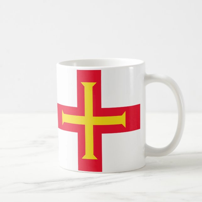Caneca De Café Guernsey Flag Cerâmica Mug (Direita)
