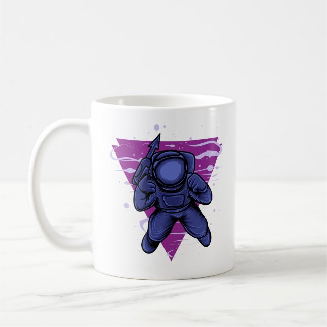 Caneca De Café Guerra de Astronautas no Espaço (Esquerda)