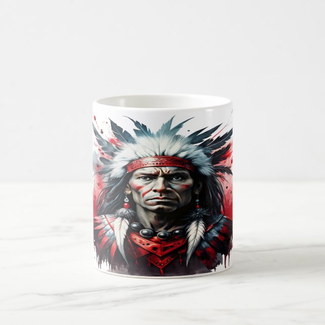 Caneca De Café Guerreiro Americano Nativo (Centro)