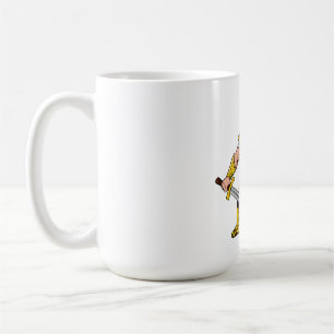 Caneca De Café Guerreiro antigo com espada e escudo no capacete
