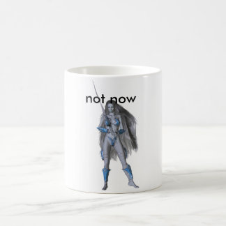 Caneca De Café guerreiro azul, não agora
