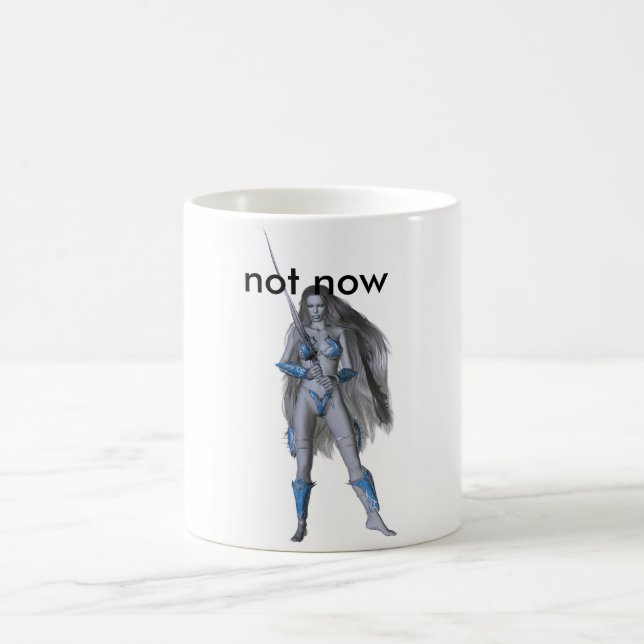 Caneca De Café guerreiro azul, não agora (Centro)