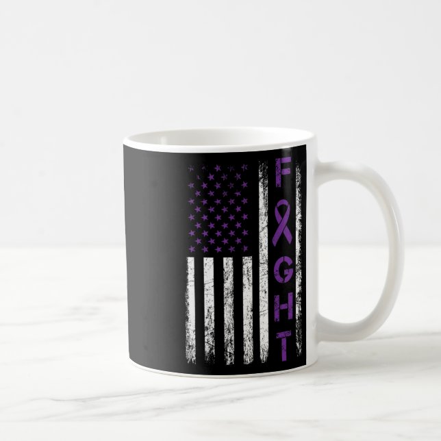 Caneca De Café Guerreiro da Epilepsia Bandeira dos EUA - Combater (Direita)