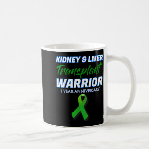 Caneca De Café Guerreiro de 1 Ano de Aniversário de Transplante d