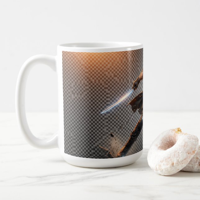 Caneca De Café Guerreiro de Ação Épica (Com Donut)