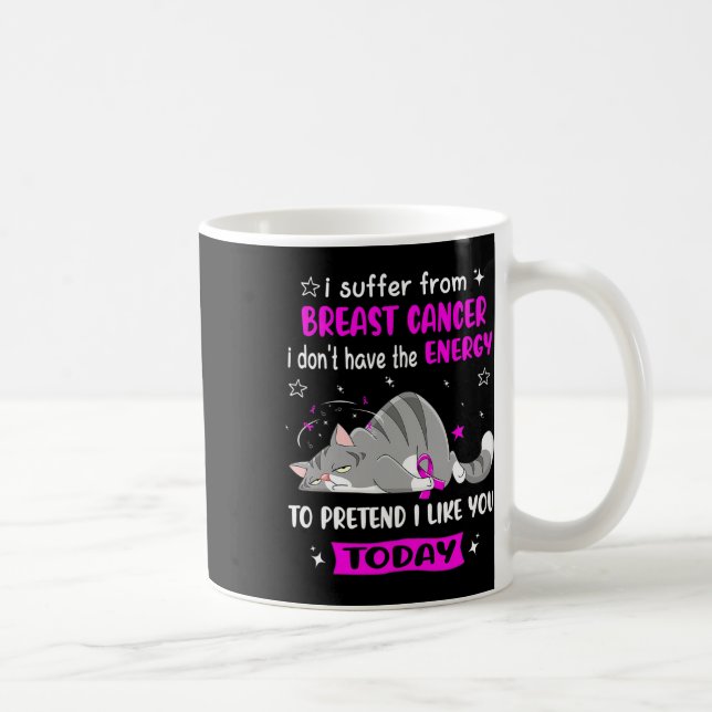 Caneca De Café Guerreiro do Cancer da Mama Que Eu Sofro De Cancer (Direita)