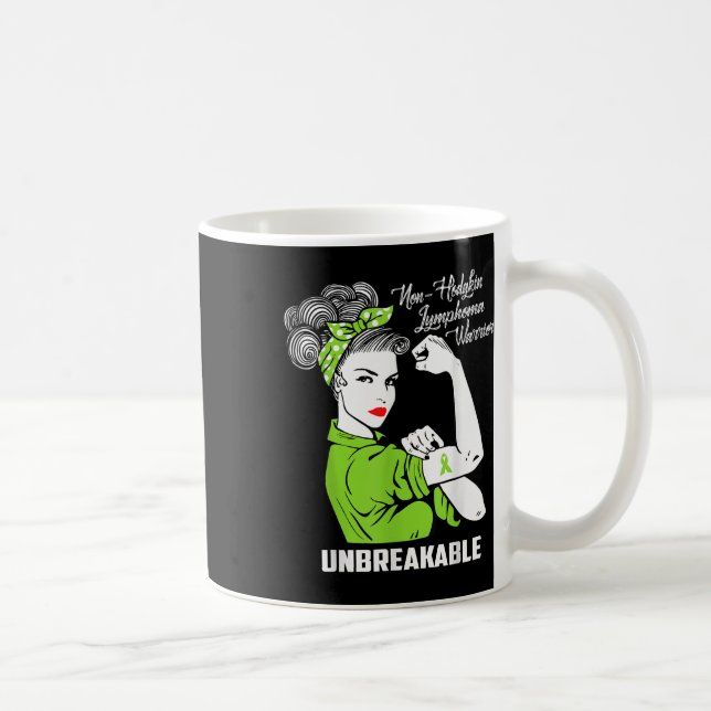 Caneca De Café Guerreiro do linfoma não-hostil Conscientização (Direita)