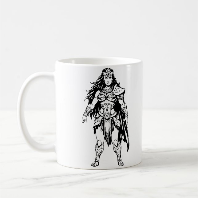 Caneca De Café Guerreiro dos Deuses - Design Epic Fantasy (Esquerda)