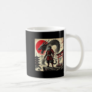 Caneca De Café Guerreiro Gráfico Samurai Gato Japonês Gato Ninja 
