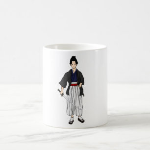 Caneca De Café Guerreiro japonês do samurai com espada de Katana