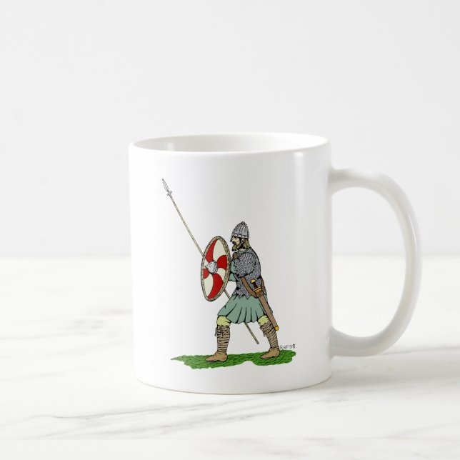 Caneca De Café Guerreiro Medieval Inglês/Saxão (Direita)