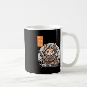 Caneca De Café Guerreiro Samurai Japonês Kawaii Cat Anime Lover