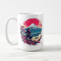 Guerreiro Samurai no Monte Fuji Arte Japonesa 