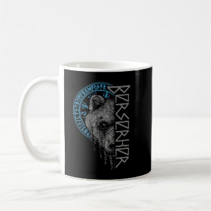 Caneca De Café Guerreiro Urso Berserk Odin Runas Bússola Nórdica