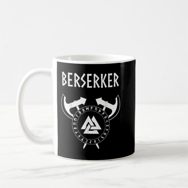 Caneca De Café Guerreiro Viking Berserker Runas Nórdicas (Esquerda)