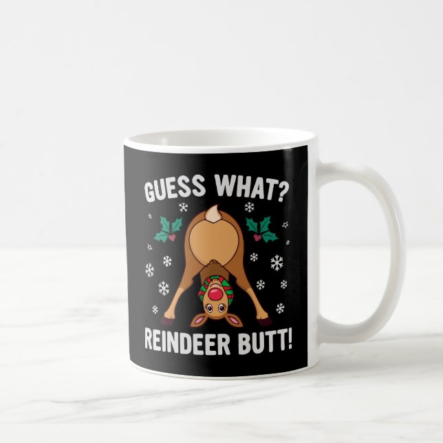 Caneca De Café Guess What Reindeer Butt Christmas Joke (Direita)