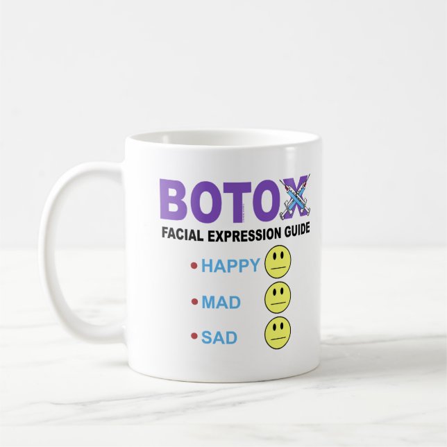Caneca De Café Guia de expressão facial BOTOX (Esquerda)
