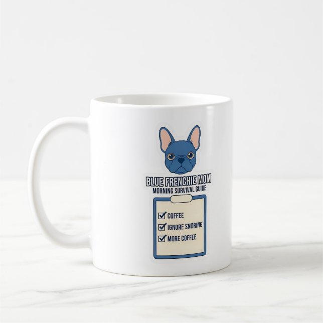 Caneca De Café Guia de Sobrevivência Matinal da Mamãe Blue French (Esquerda)