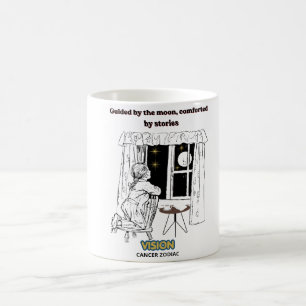 Caneca De Café Guiado pelo Poster do Zodíaco de Câncer da Lua