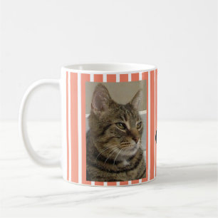 Caneca De Café Guias de Gato Bonito Personalizado Striped