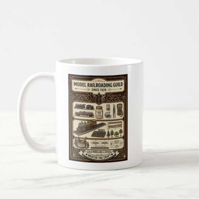 Caneca De Café Guilda de Ferromodelismo - Mestre do Miniatura  (Esquerda)