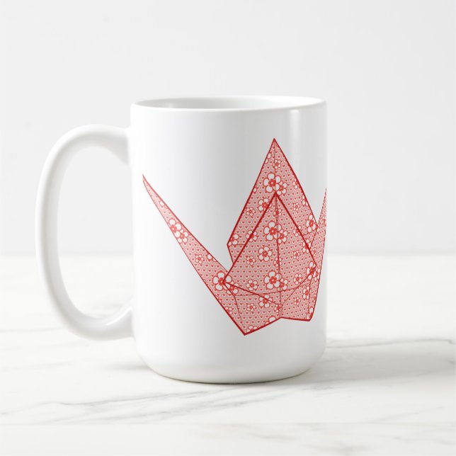 Caneca De Café Guindaste de papel com corações e teste padrão de (Esquerda)