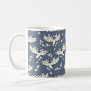 Caneca De Café guindaste, padrão, vintage ilustration bird f