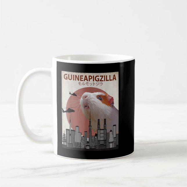 Caneca De Café Guineapigzilla Funny Guiné Pig Gift (Esquerda)