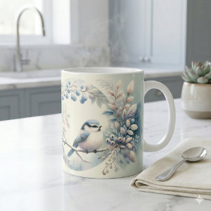 Caneca De Café Guirlanda de Frutas do Azulejo de Inverno