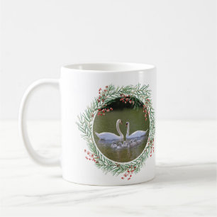 Caneca De Café Guirlanda de Natal Personalizada da Família de Cis