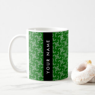 Caneca De Café Guirlanda de Natal, Verde, Seu nome, Personalizar