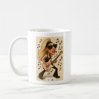 Caneca De Café Guitar Rockin Mulher Selvagem