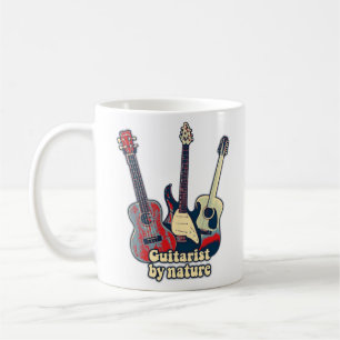Caneca De Café Guitarista por natureza. Guitaristas coloridos vin