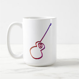 Caneca De Café Guitarra abstrato - Arte de Linha Minimalista