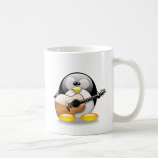 Caneca De Café Guitarra acústica Tux (Linux Tux)