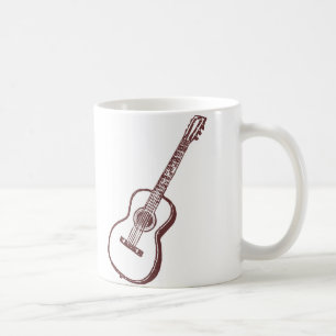 Caneca De Café Guitarra clássica acústica de Brown
