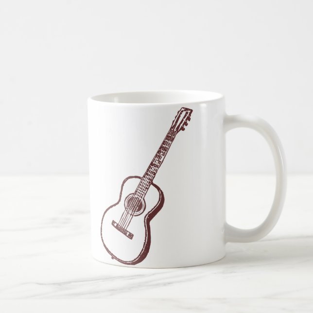 Caneca De Café Guitarra clássica acústica de Brown (Direita)