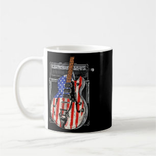 Caneca De Café Guitarra da Bandeira Americana 4 de Julho Guitarri