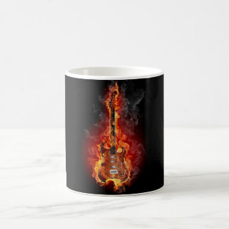 Caneca De Café Guitarra flamejante da rocha