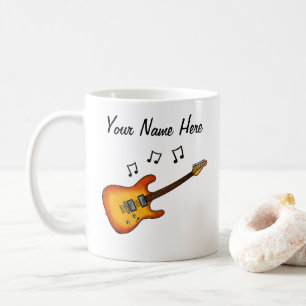 Caneca De Café Guitarra Personalizada Mug Guitarista Presente