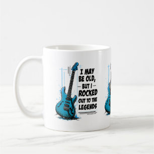 Caneca De Café Guitarra Vintage Lenda do Rock Retrô Música Nostál