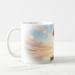 Caneca De Café Guitarrista do Nascer do Sol Rosa Pergunta Cais La