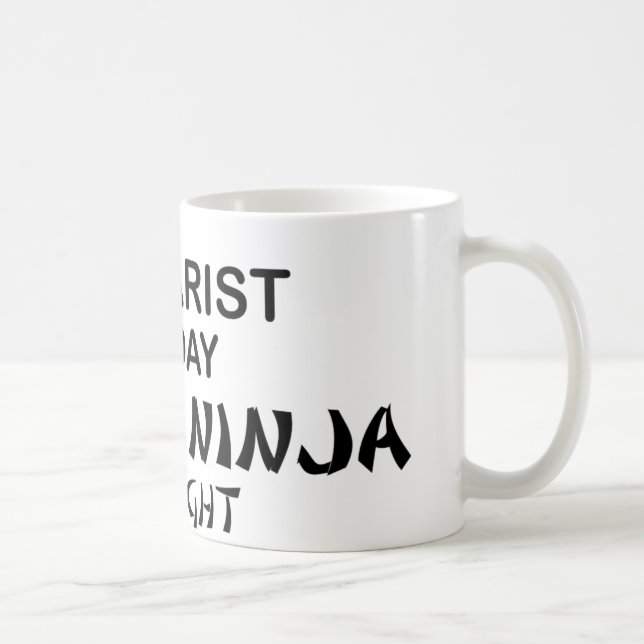Caneca De Café Guitarrista Ninja mortal em a noite (Direita)